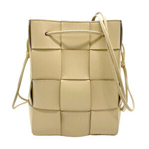 Bottega Veneta Cassette Crossbody Bucket Bag Porridge Leather